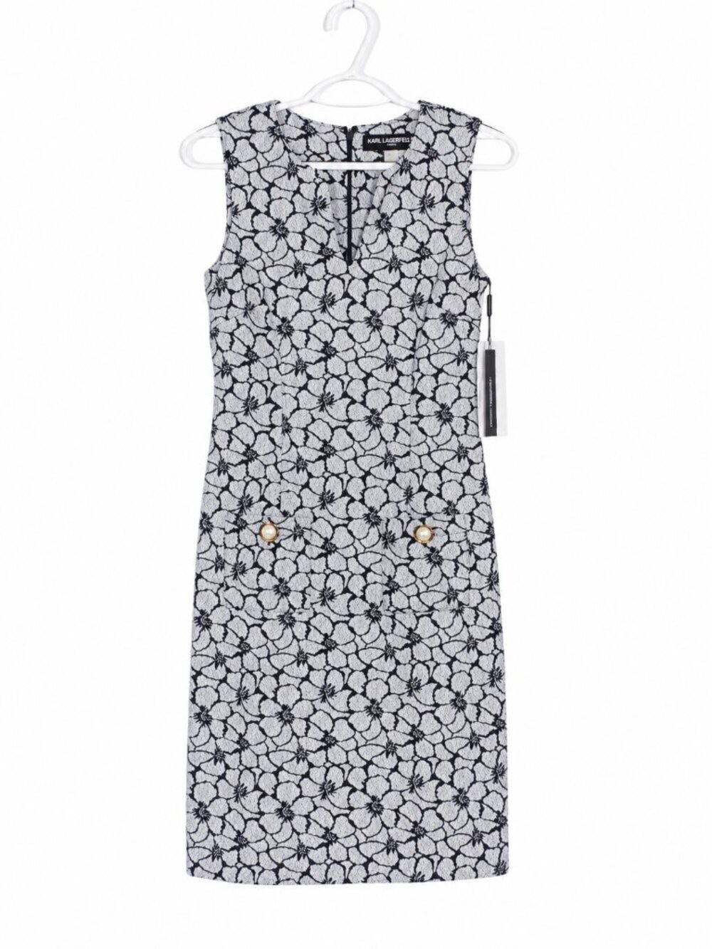 KARL LAGERFELD Career Wear Brocade/Jacquard Floral Sheath Dress Size 0